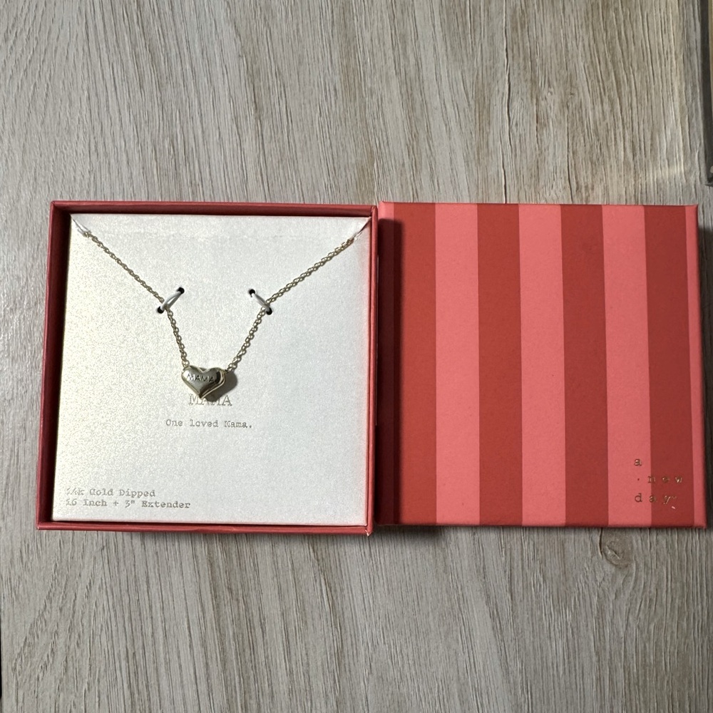 A New Day Mama Heart Necklace in Gold - Picture 2 of 2